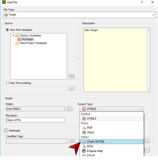 flare feature xhtml 1