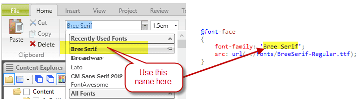 font selector screenshot