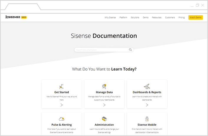 sisense documentation site