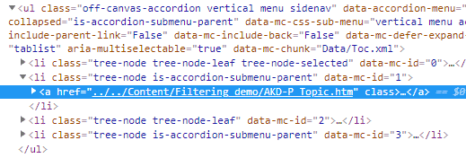 live filtering code example