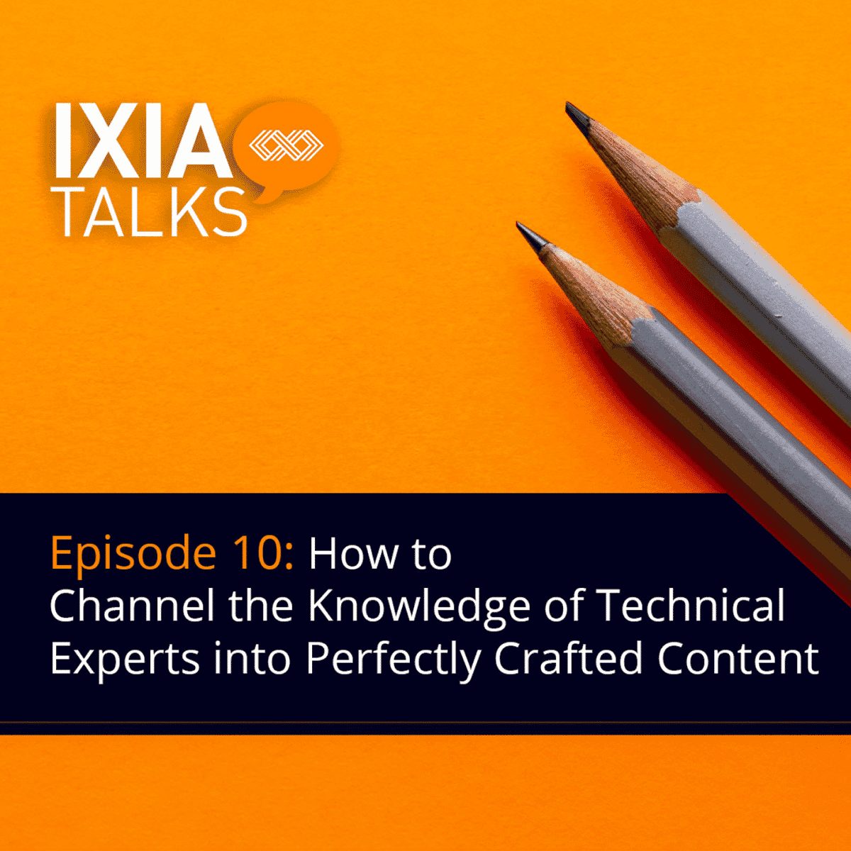 orange backgroud with two grey pencils with title