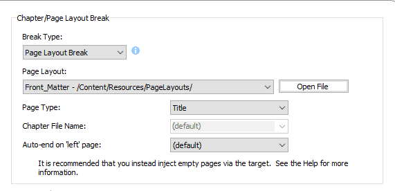 Page Type selection