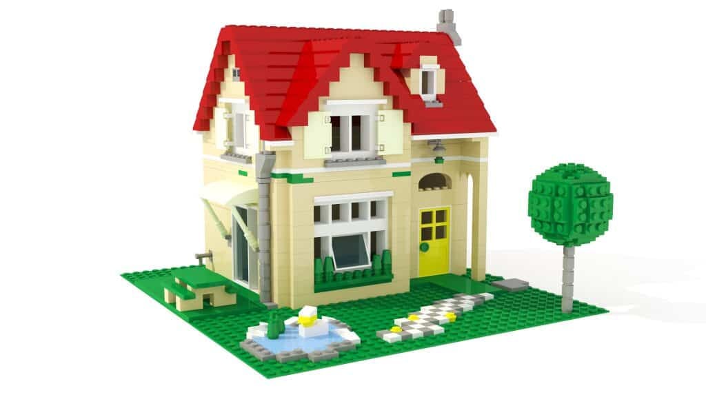 House and yard made of blocks