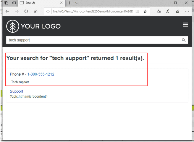Microcontent Example   Tech Support