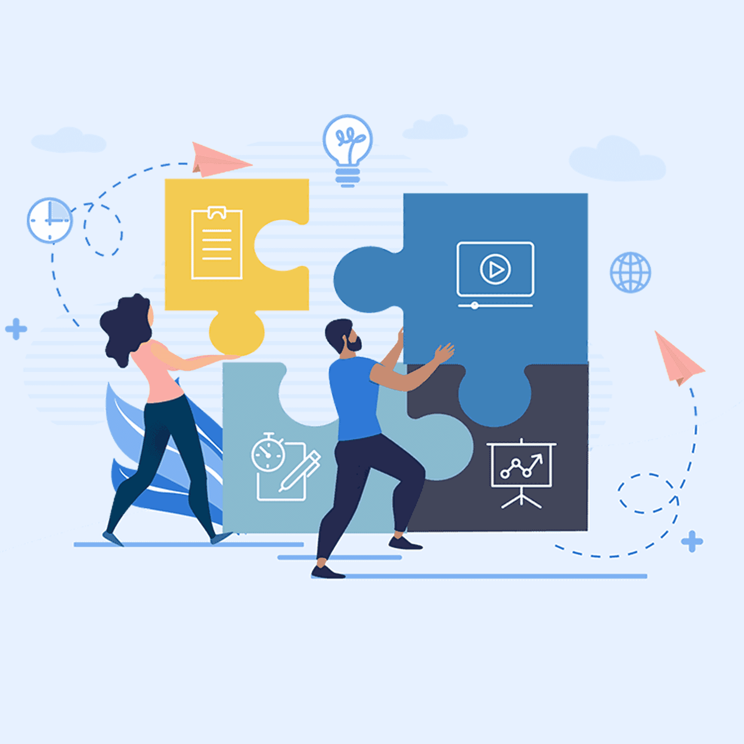 content puzzle pieces illustration