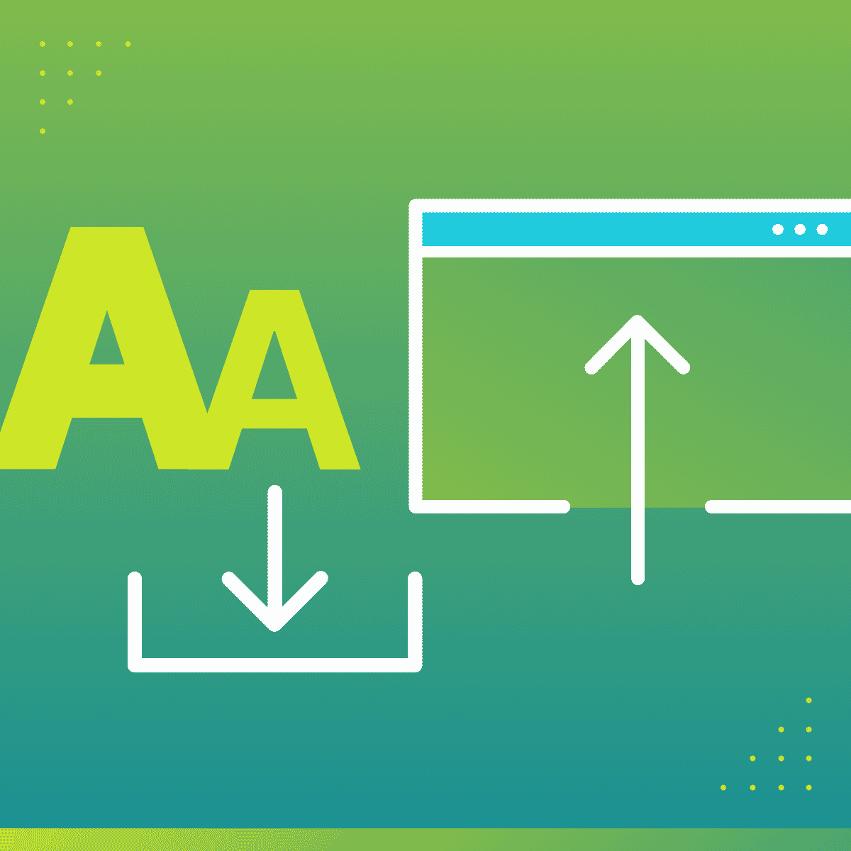 Graphic with Aa typeset on green background