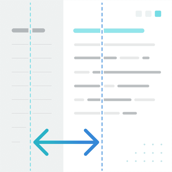 Graphic with paper including left side tab