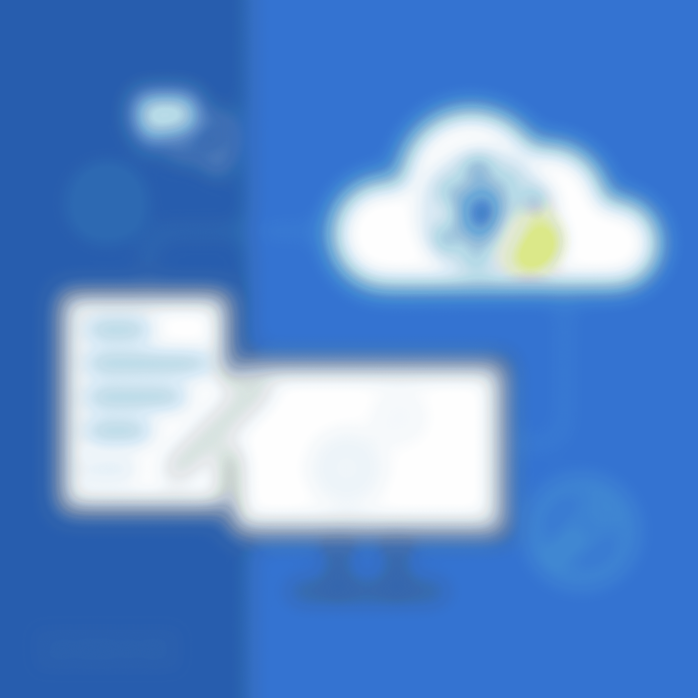 illustration of computer screen and paper print out with pencil and cloud with MadCap Central logo in it
