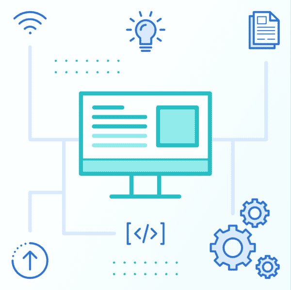 graphic of computer showing software manual migration