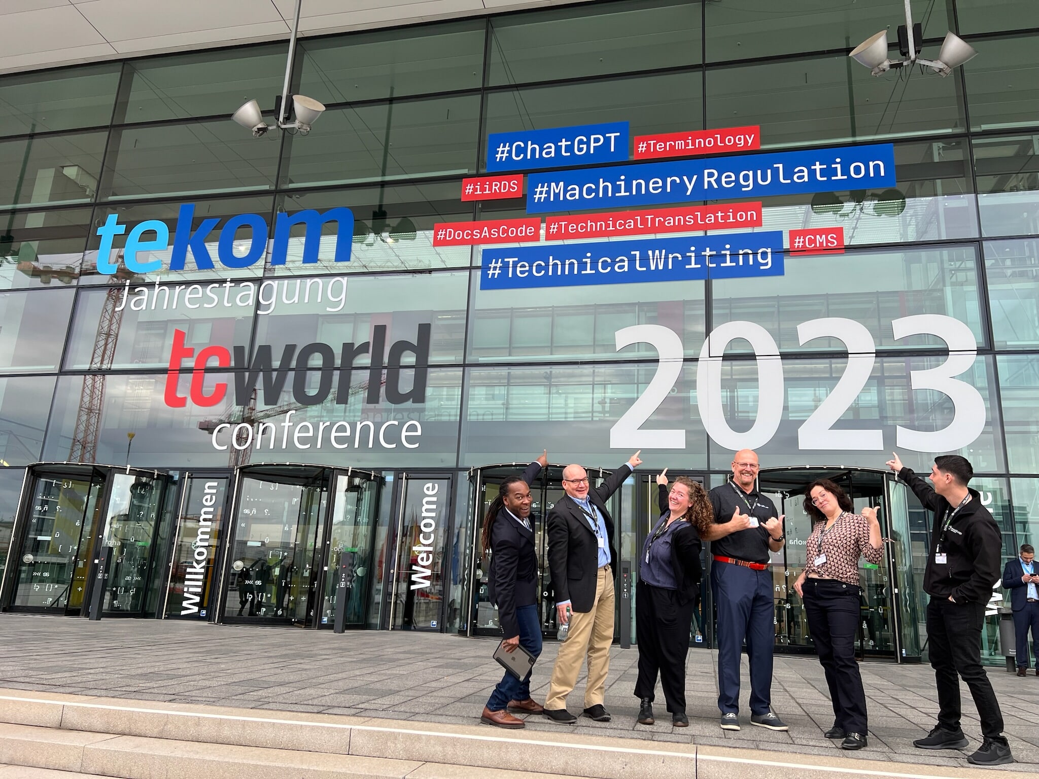 MadCap Software team standing in front of tcworld conference