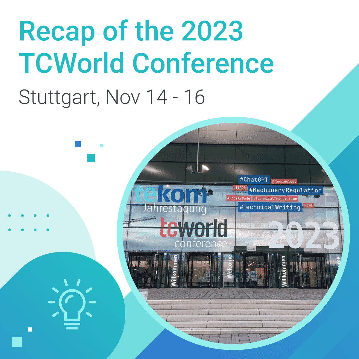graphic with tcworld image in a circle and title of the blog on the top
