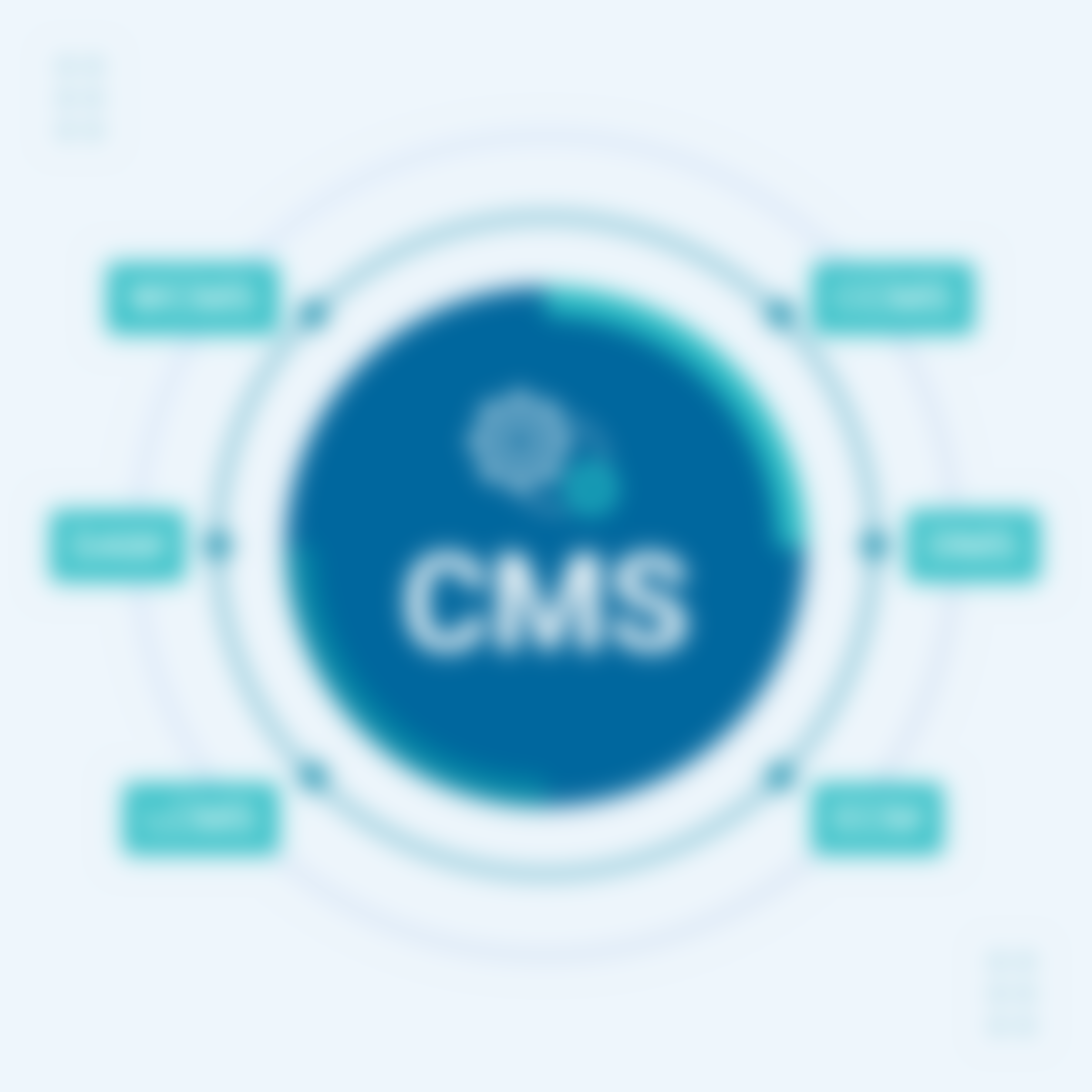 circle with CMS in text and spokes that have the 6 different cms types listed