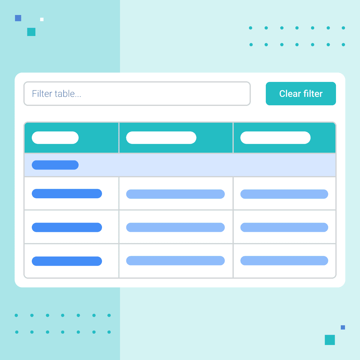 Table Filtering in HTML