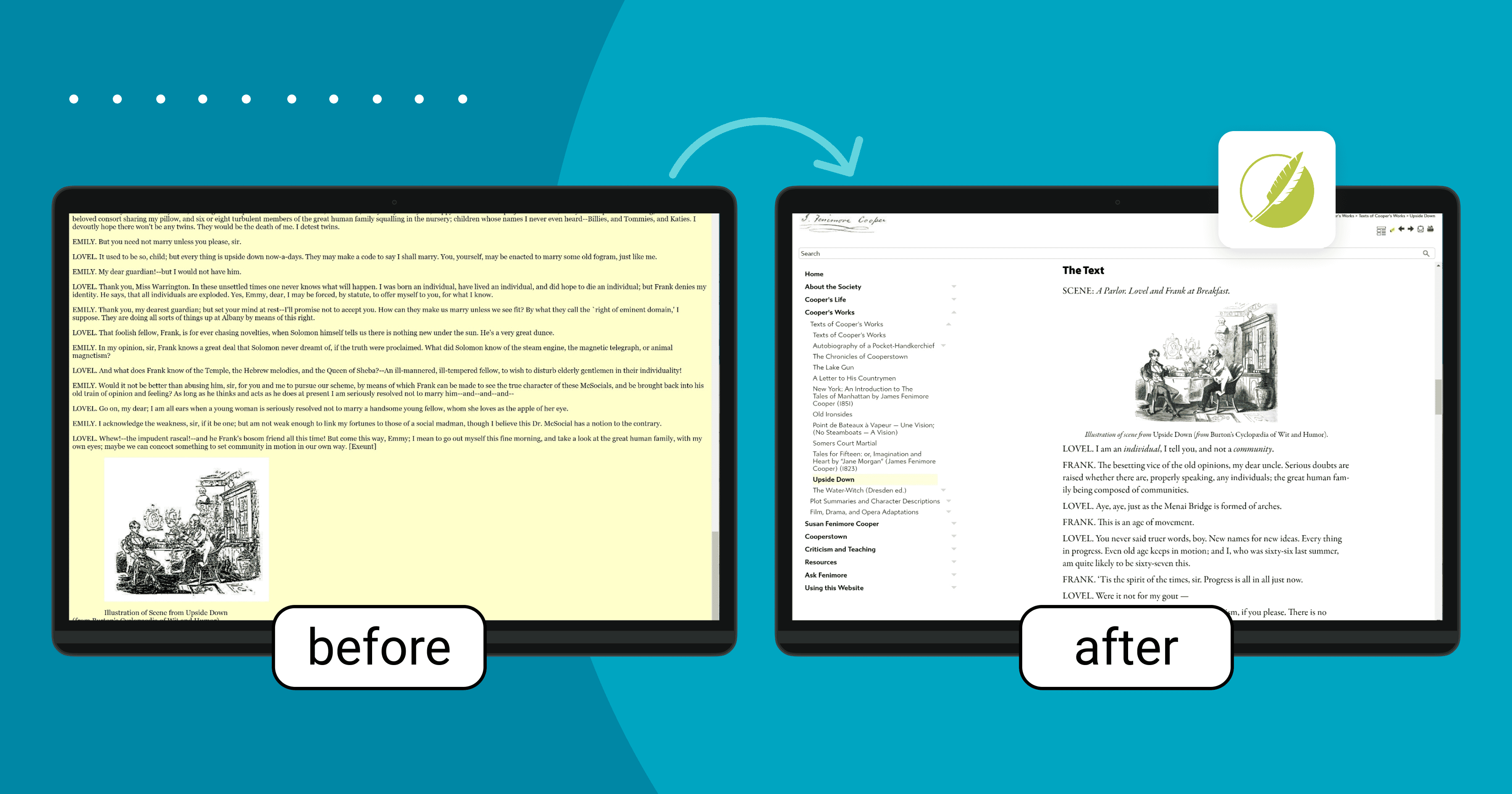 Original site (left) Same site revamped in Flare (right)
