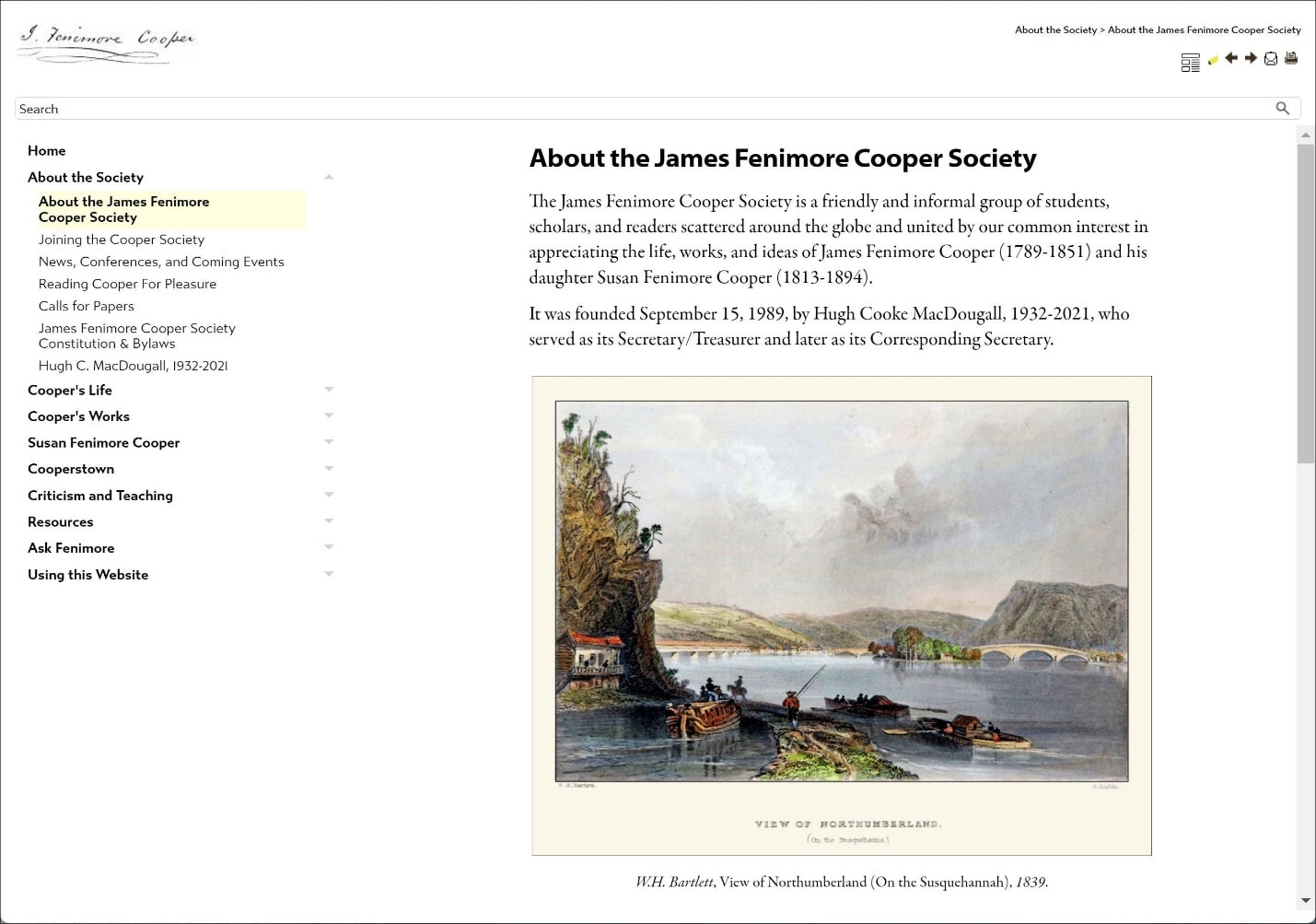 About the James Fenimore Cooper Society