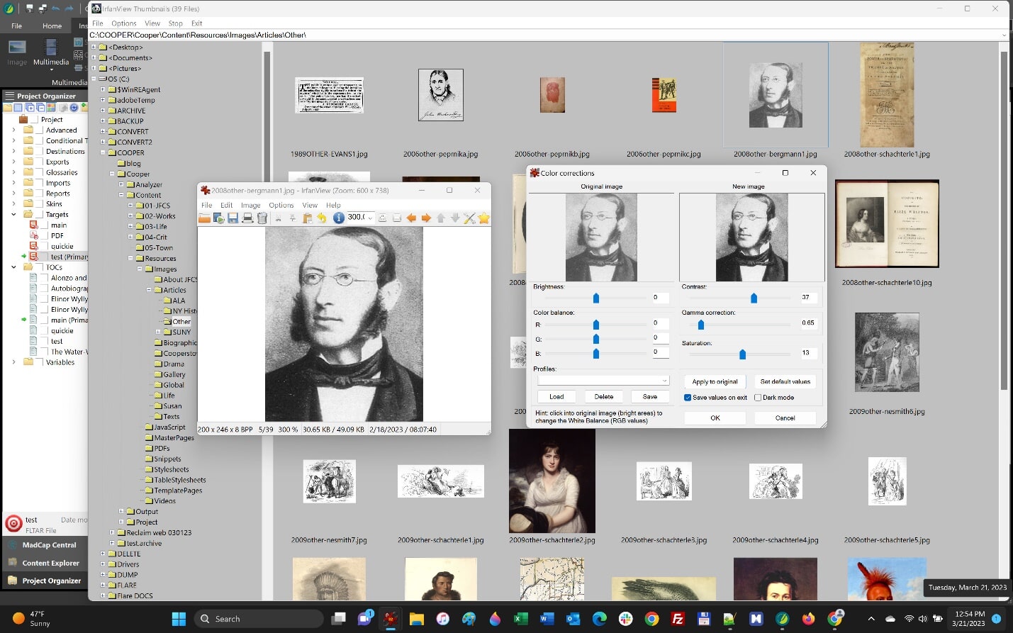 Gamma correction settings 
