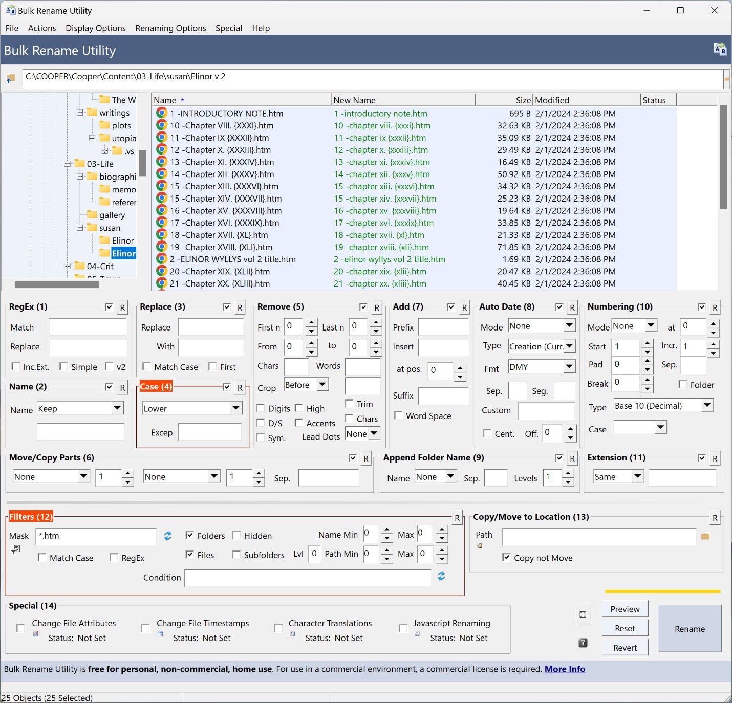 Bulk Rename Utility screenshot