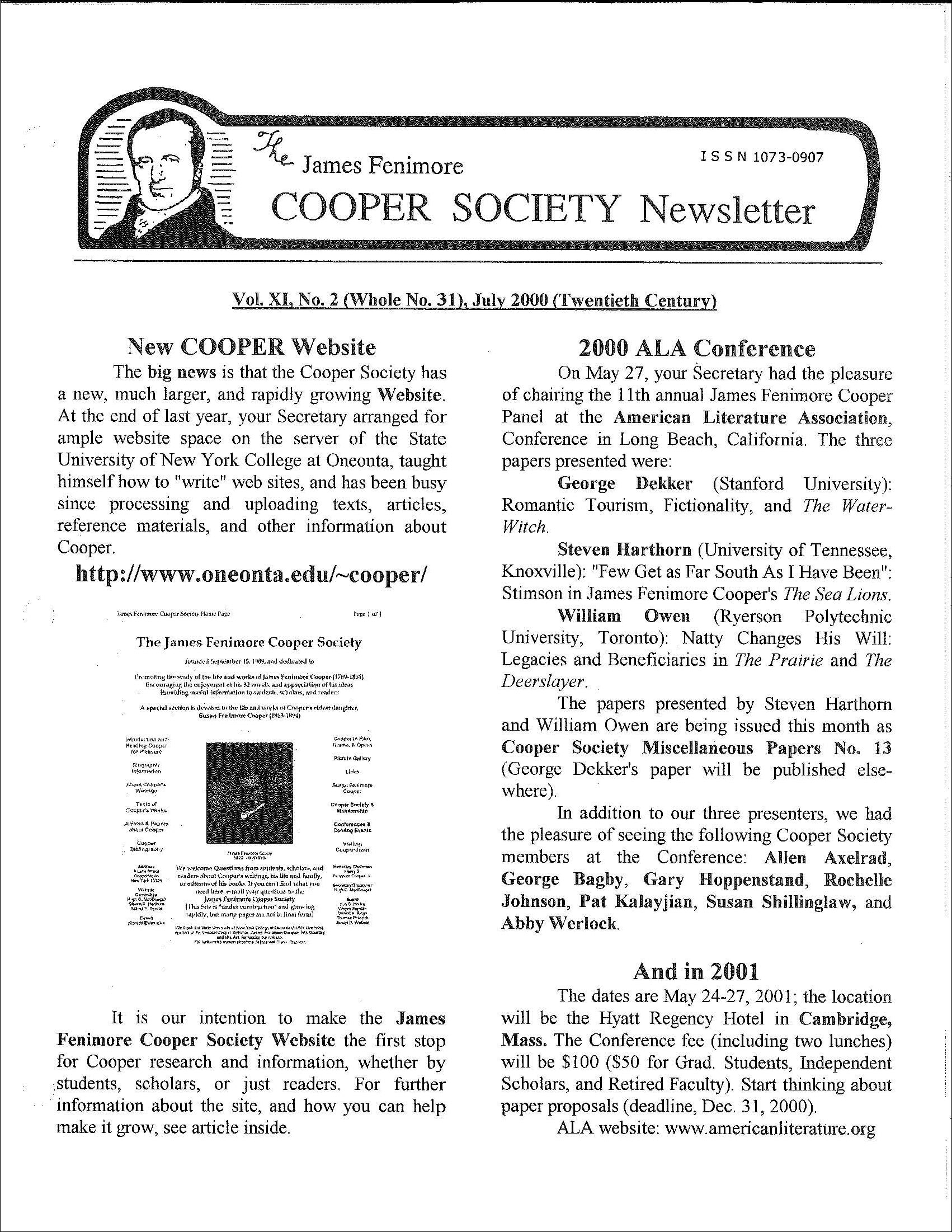 Cooper Society Newsletter