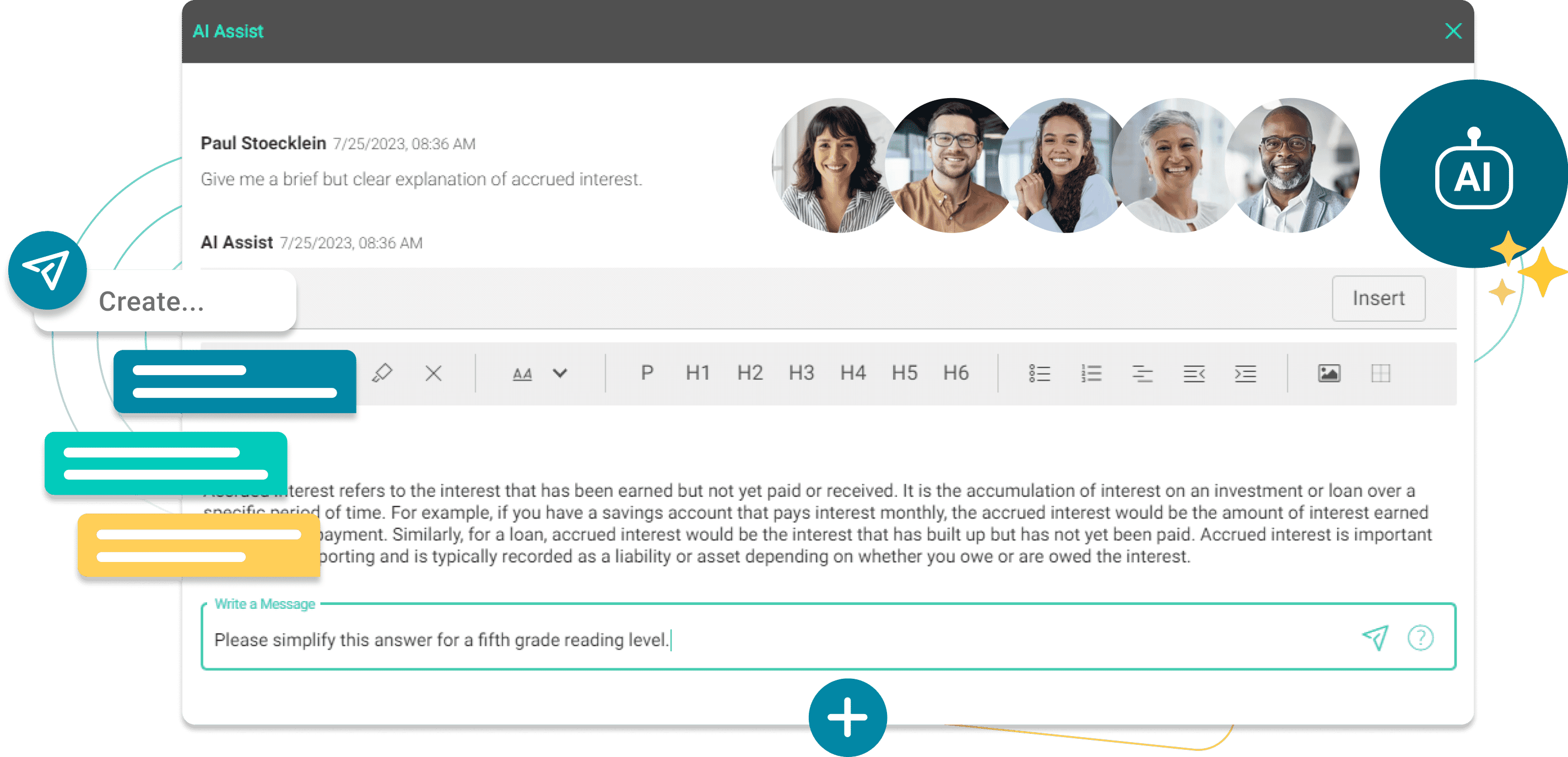 screenshot of AI Assist feature in Central UI