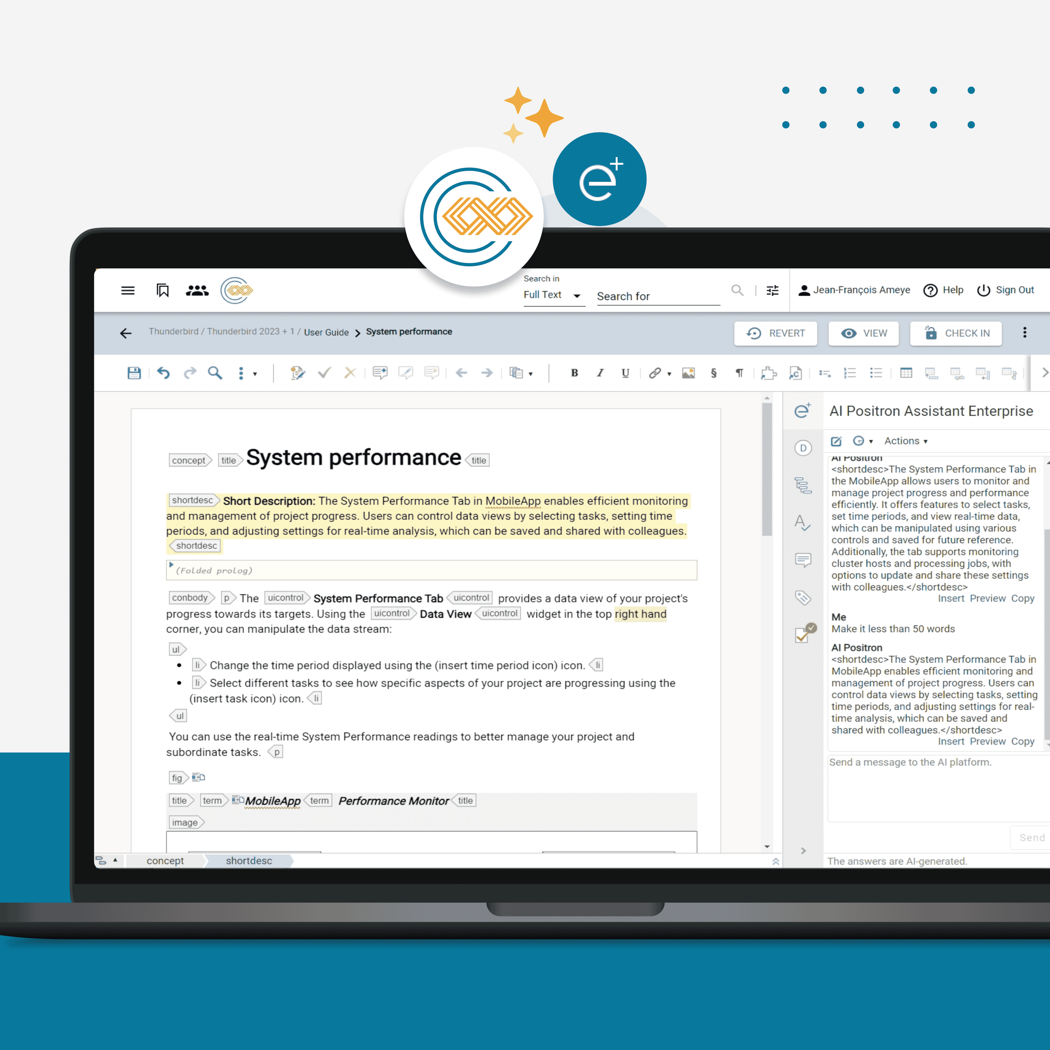 screenshot of AI positron UI in IXIA CCMS