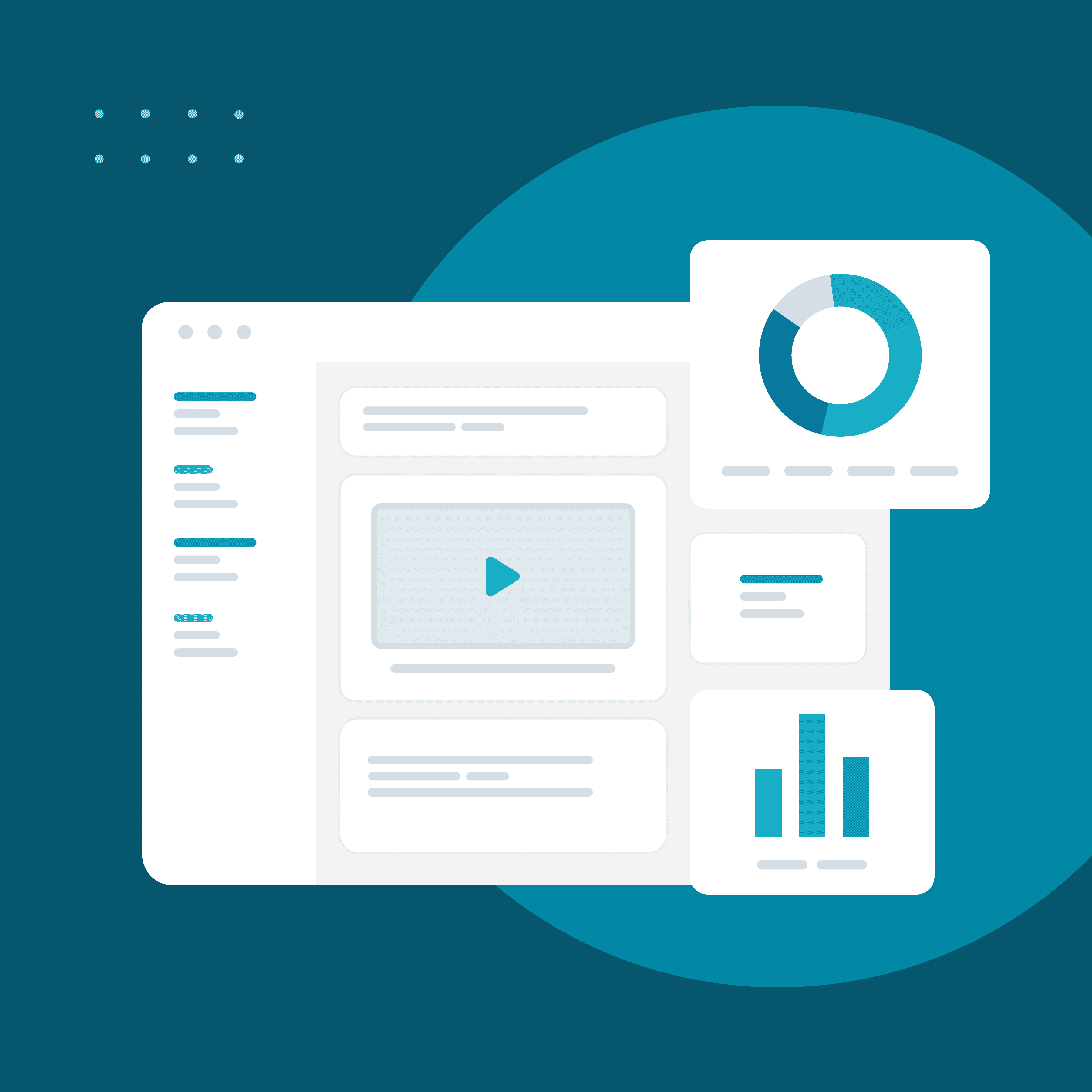 A modern dashboard showing metrics related to learner performance or engagement