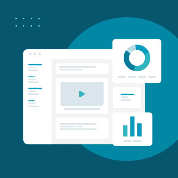 A modern dashboard showing metrics related to learner performance or engagement