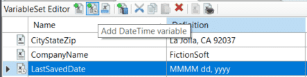 Select Add DateTime Variable button screenshot