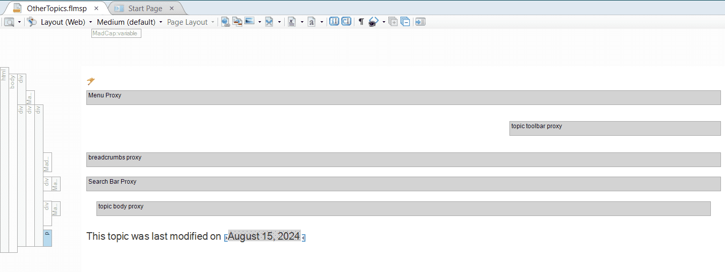 Example topic with last modified on... screenshot