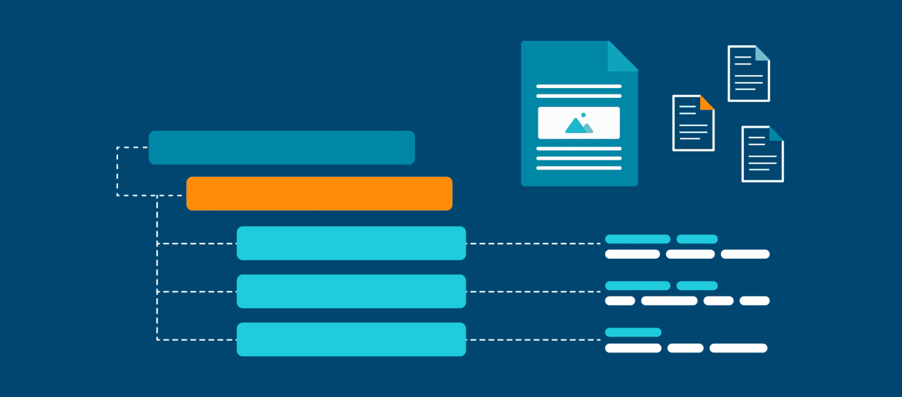 Structured content represented by heirarchical content blocks with smaller content pieces