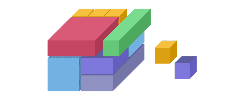 Image Of Blocks Of Different Sizes And Colors Stacked On Top Of One Another
