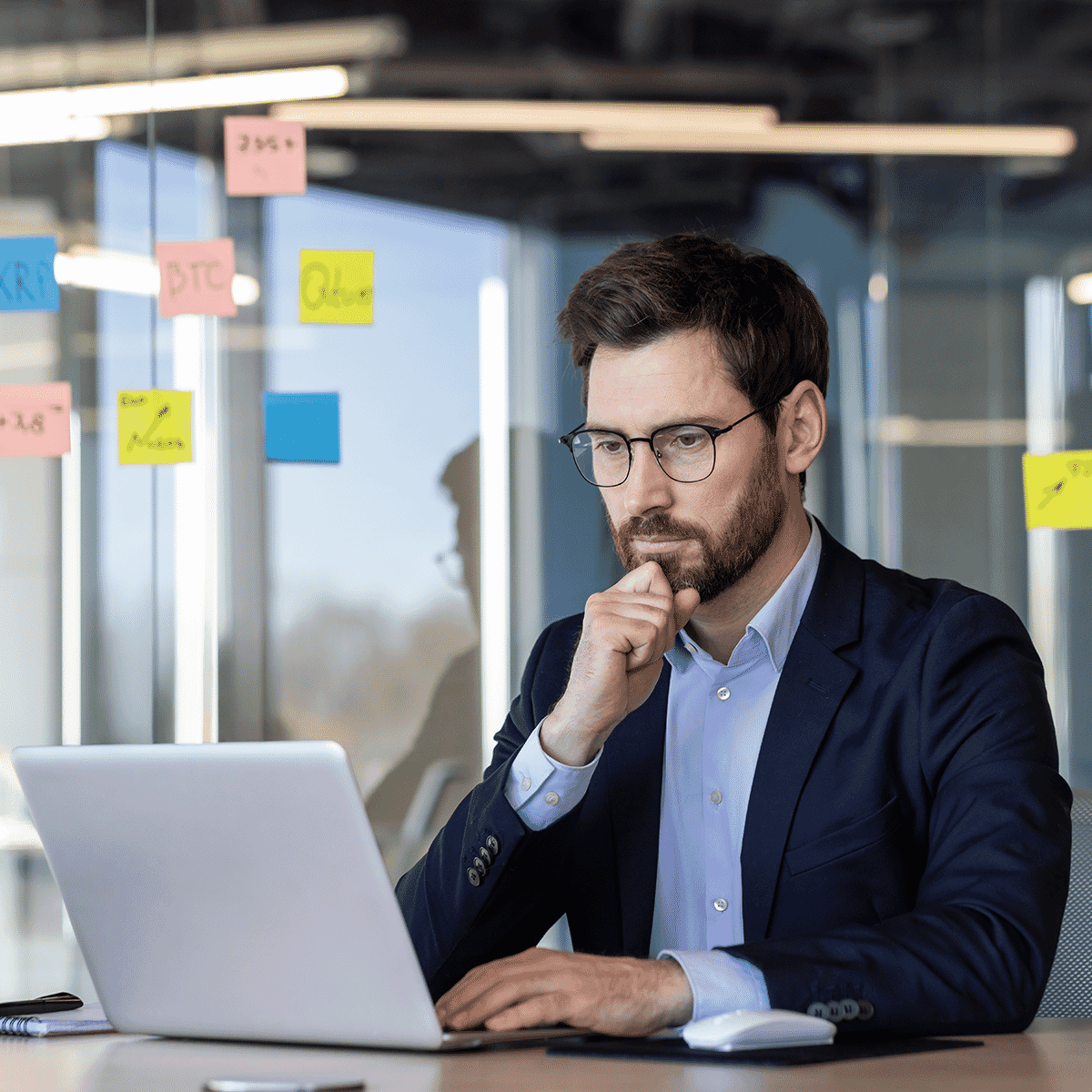 man working on laptop