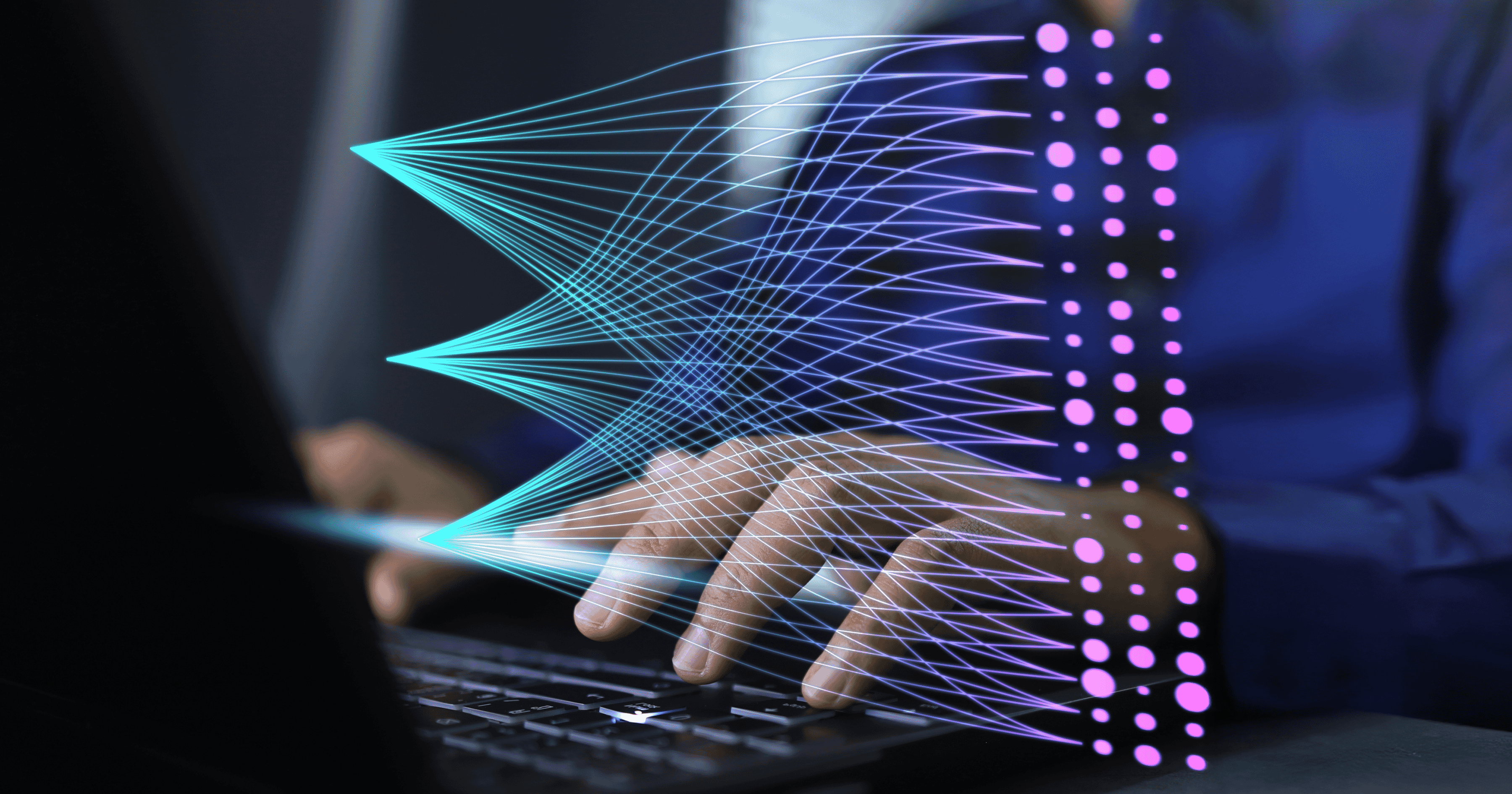 Illustrated photo so person on a computer