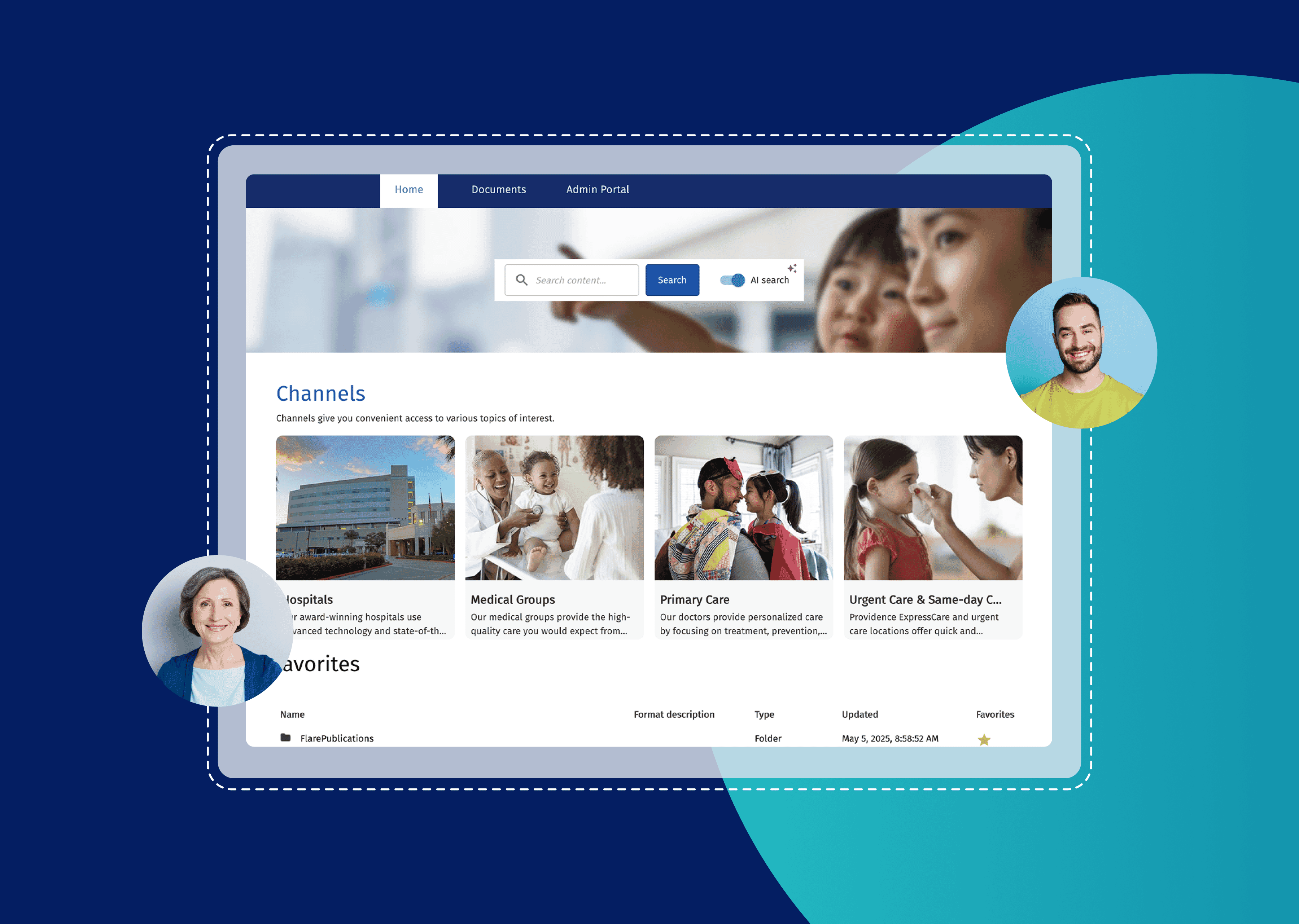 Illustration showing knowledge delivery experiences in MadCap Syndicate