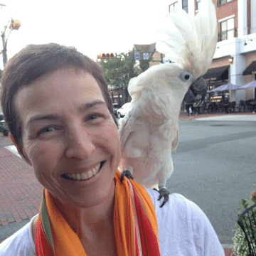 Photo of Rona Kwestel with white bird