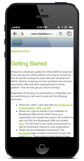 Blackbaud's Mobile WebHelp
