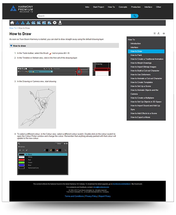 Screenshot of a topic from Harmony documentation