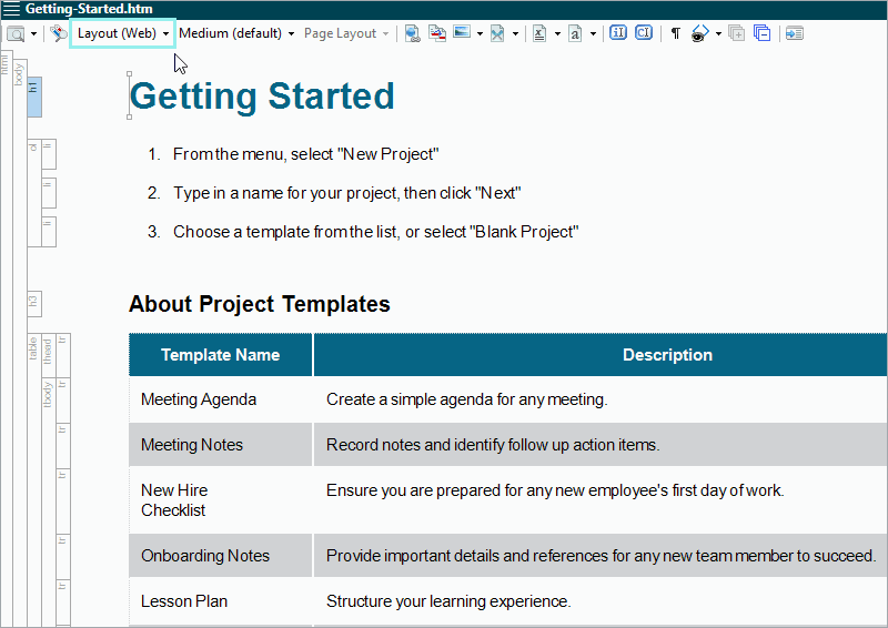 Multiple Authoring Layout Modes for Different Output Mediums Illustration