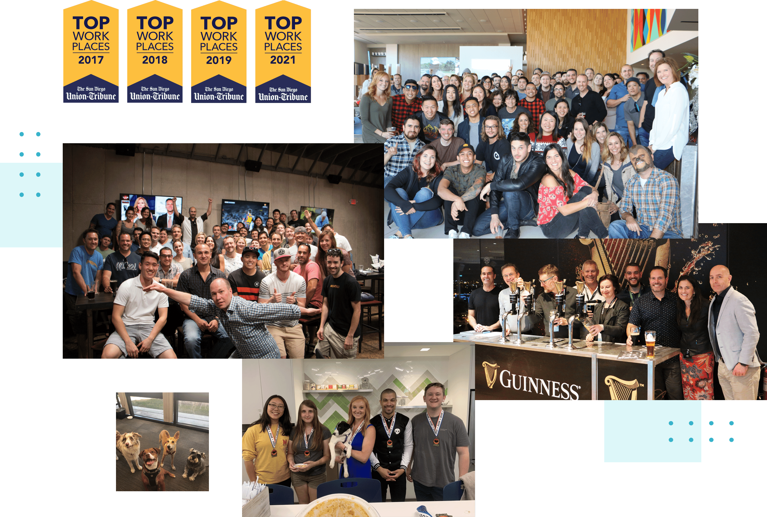 Company Phots Montage and Top Work Place Awards