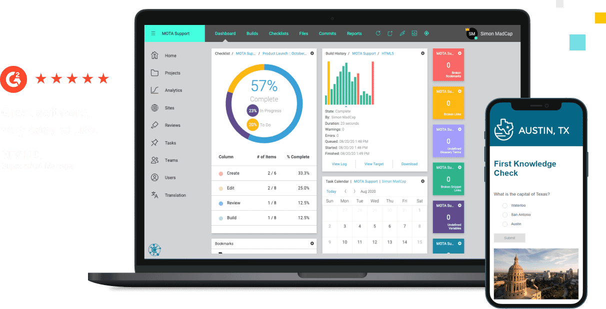 MadCap Software G2 Review and outputs