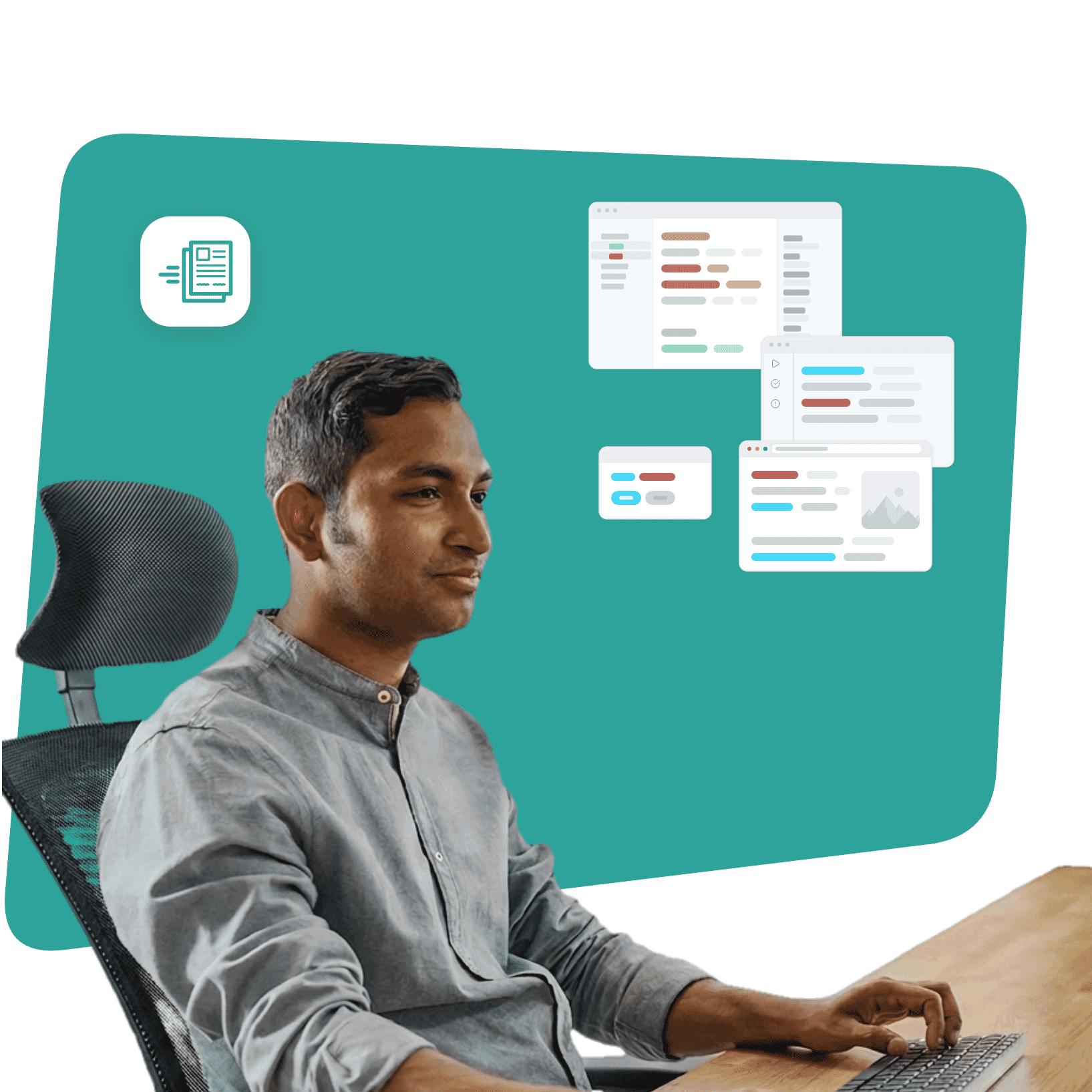 Hero illustration for MadCap Create for Policies and Procedures