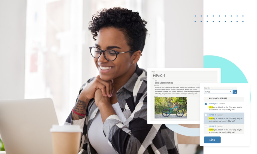 woman using customer portal on laptop