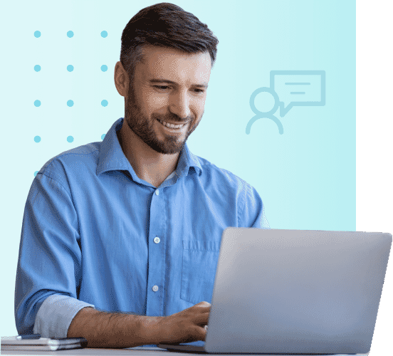 person attending demo on laptop