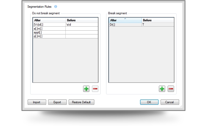 Segmentation Rules Editor Screenshot