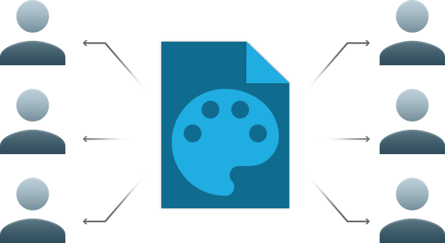 Diagram showing palette being shared between users