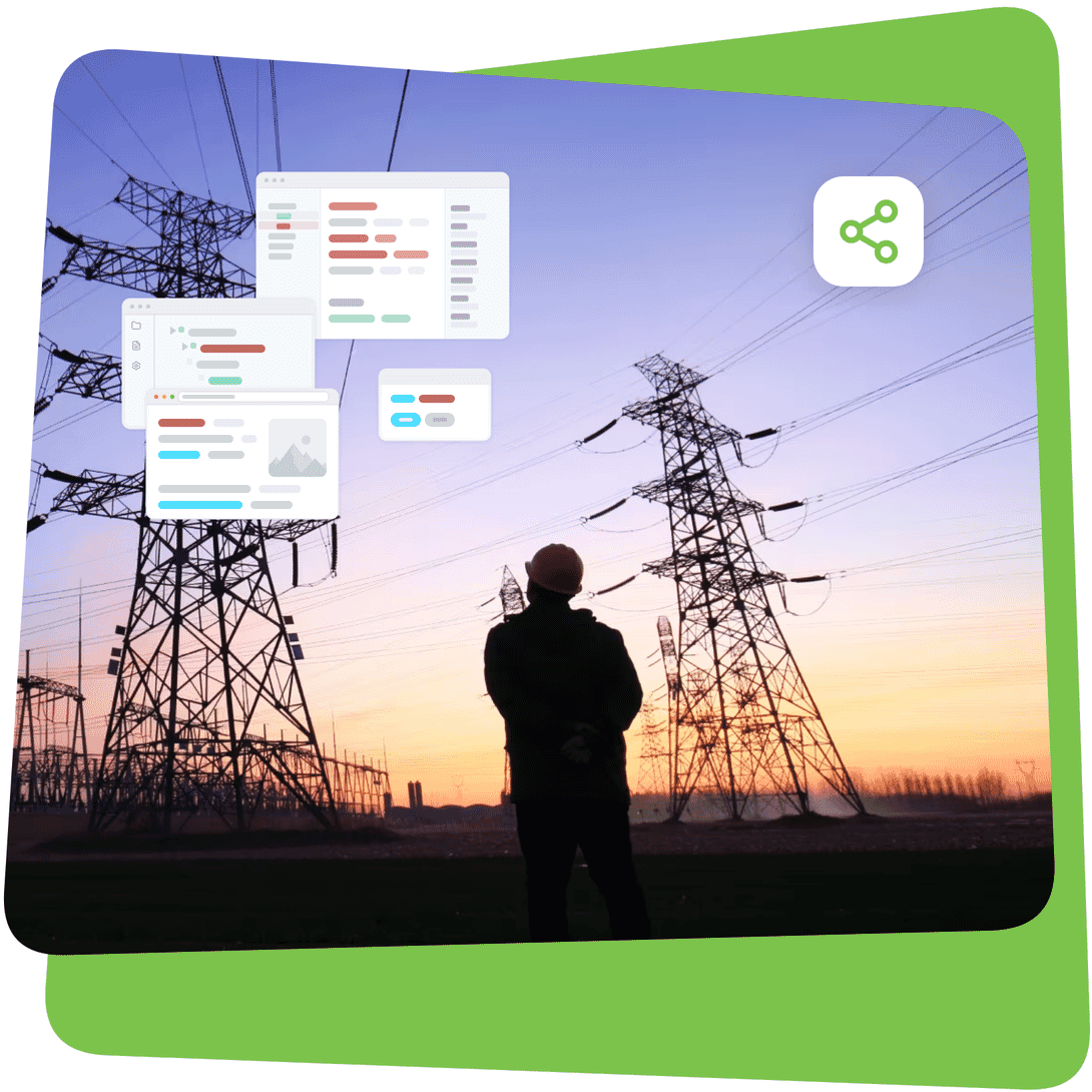 Hero illustration for MadCap SyndicateAI for Learning and Development for Energy & Utilities