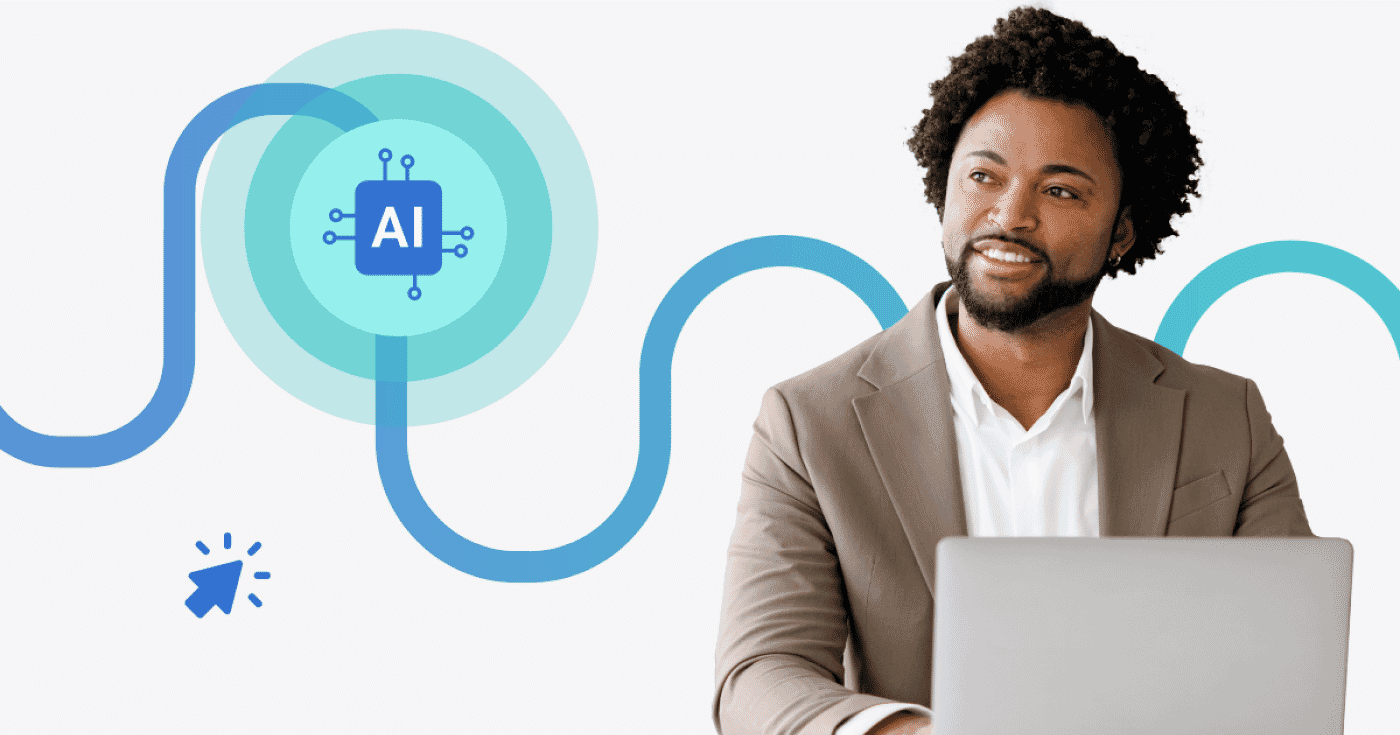 AI user with laptop