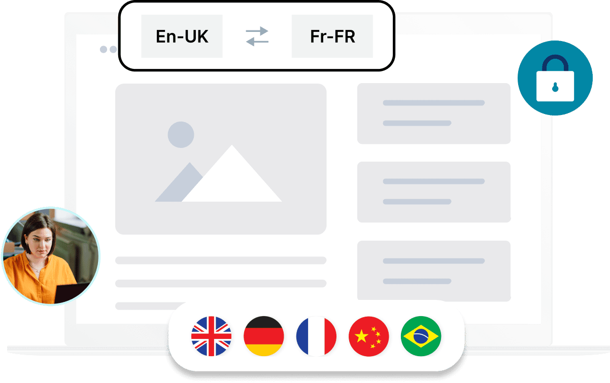 Laptop with content being translated
