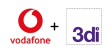 Vodafone and 3di logos