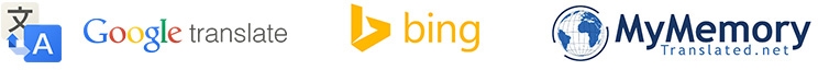 Logos of companies who perform machine translation
