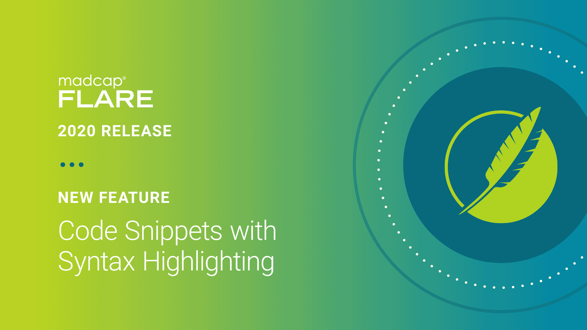 MadCap Flare 2020 - New Feature: CodeSnippets